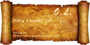 Odry Leonárd névjegykártya