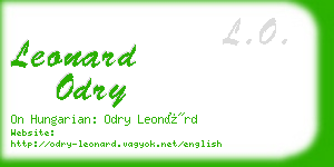 leonard odry business card